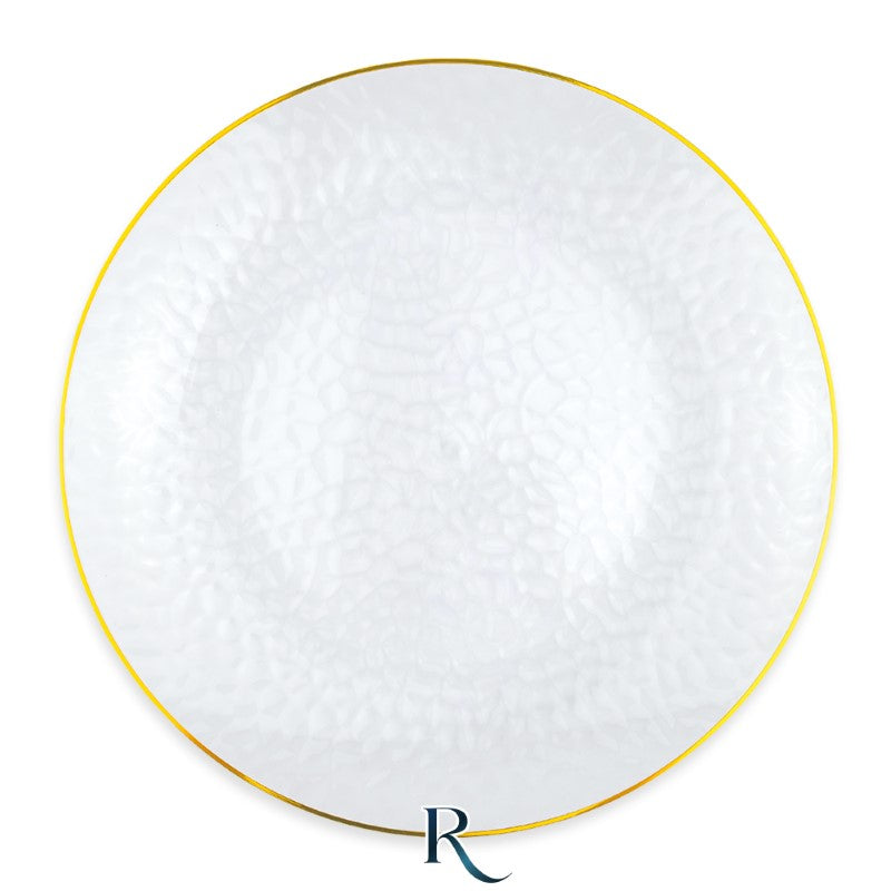Reusable Plates cm.25 Texture Crystal Gold