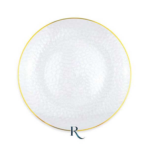 Reusable Plates cm.23 Texture Crystal Gold