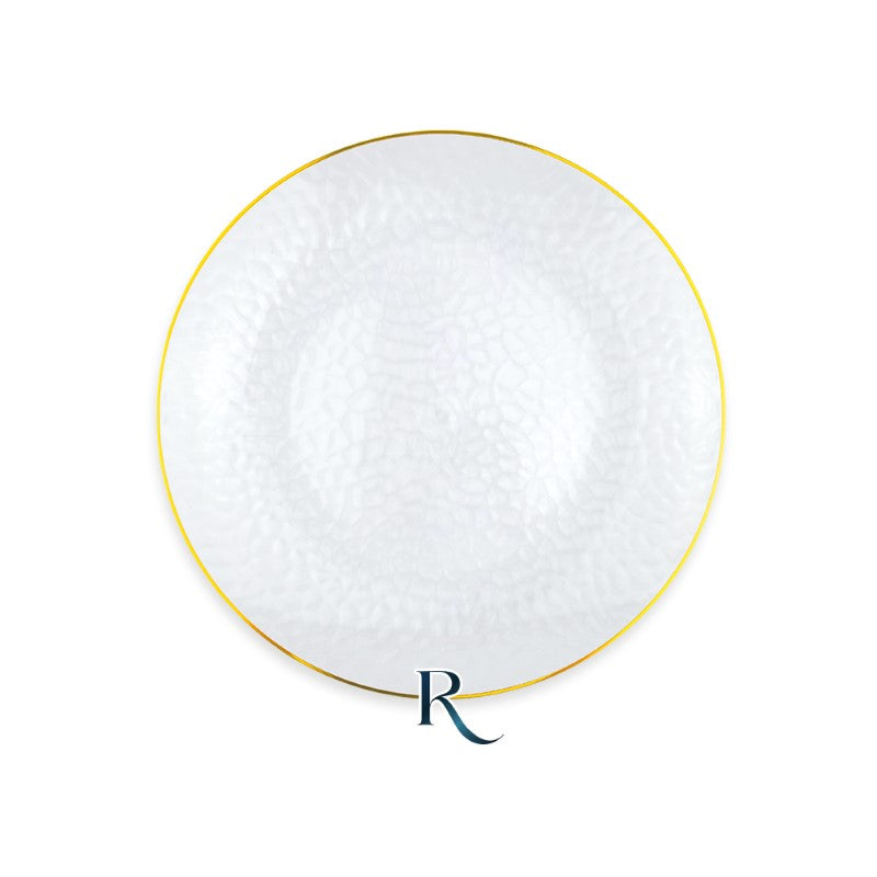 Reusable Plates cm.18 Texture Crystal Gold