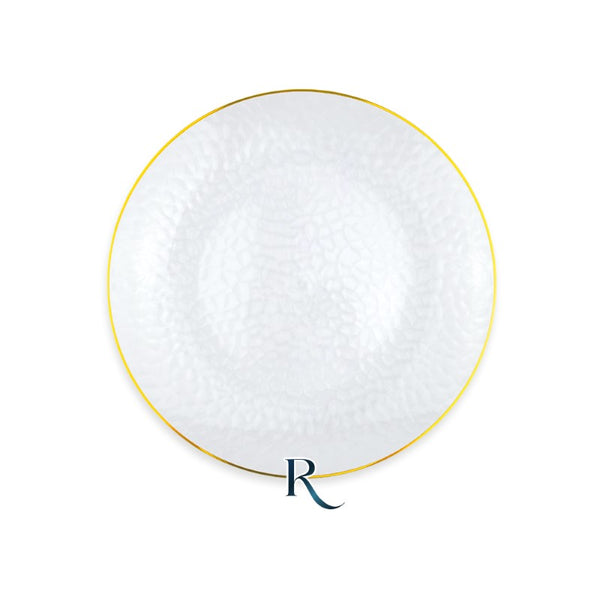 Reusable Plates cm.18 Texture Crystal Gold