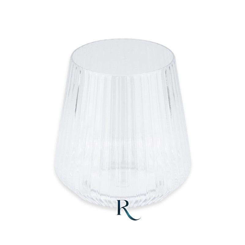 Reusable Tumbler Glasses Ribbed Crystal