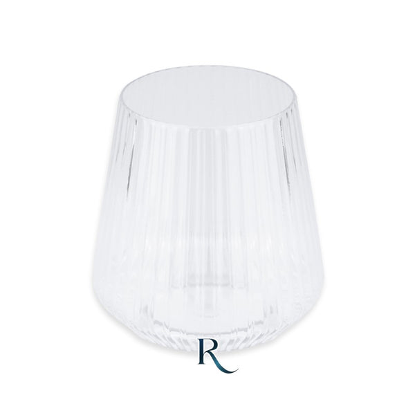 Reusable Tumbler Glasses Ribbed Crystal