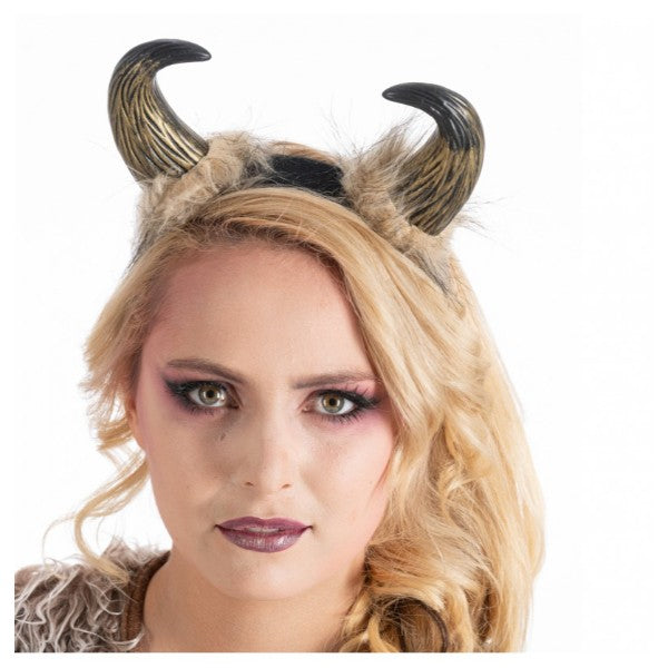 HORNS WITH FUR HEADBAND