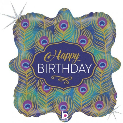 Peacock Feathers Happy Birthday