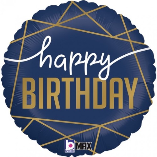 Navy Birthday Foil Balloon