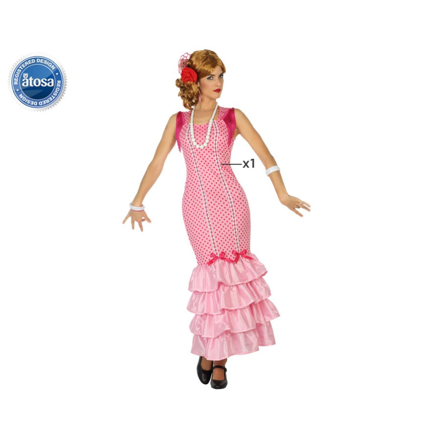 COSTUME FLAMENCO WOMAN PINK M-L