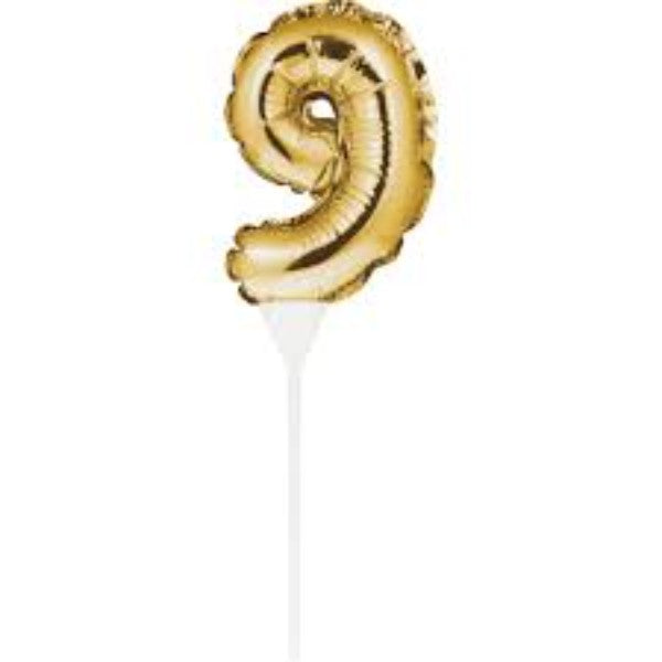 Number 0 Balloon Cake Topper Gold