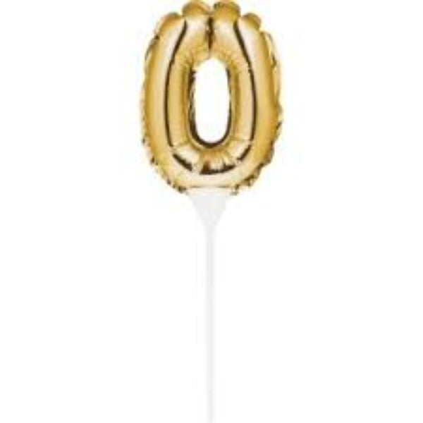 Number 9 Balloon Cake Topper Gold