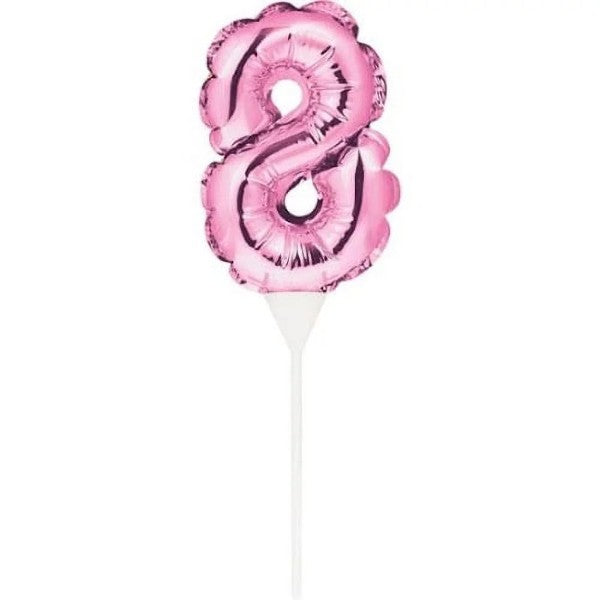 Number 8 Balloon Cake Topper Pink