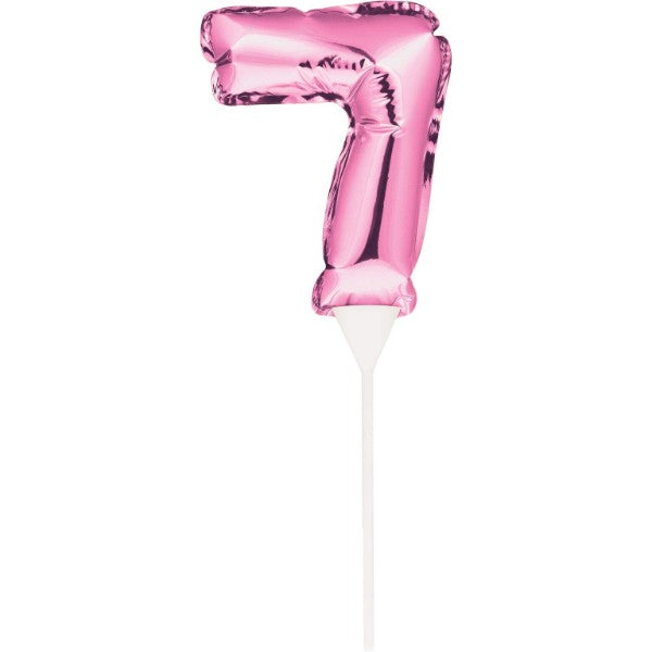 Number 7 Balloon Cake Topper Pink