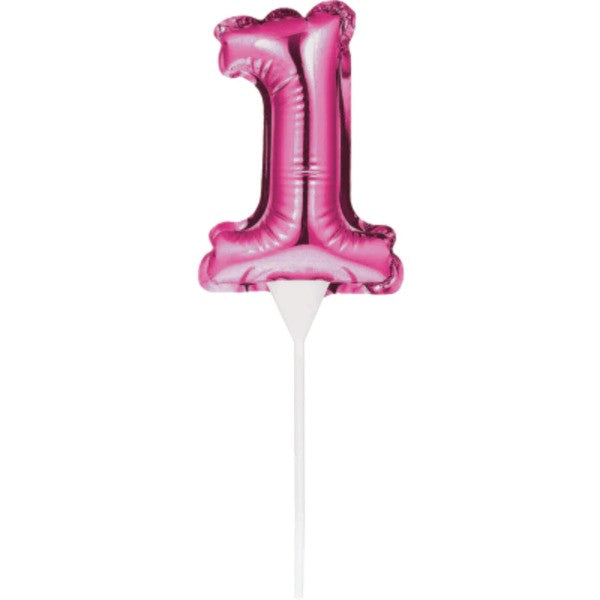 Number 1 Balloon Cake Topper Pink