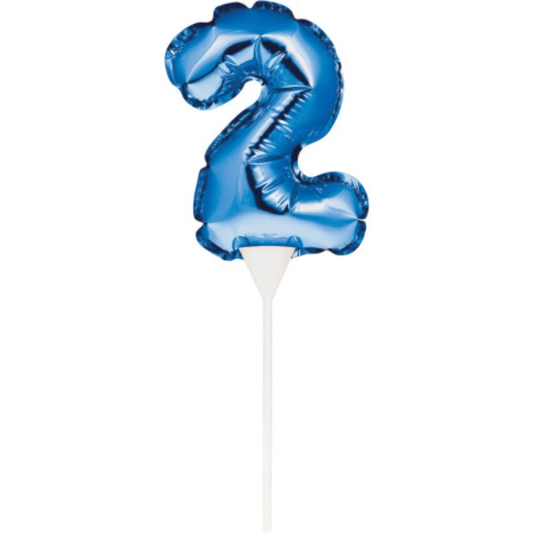 Number 2 Balloon Cake Topper Blue