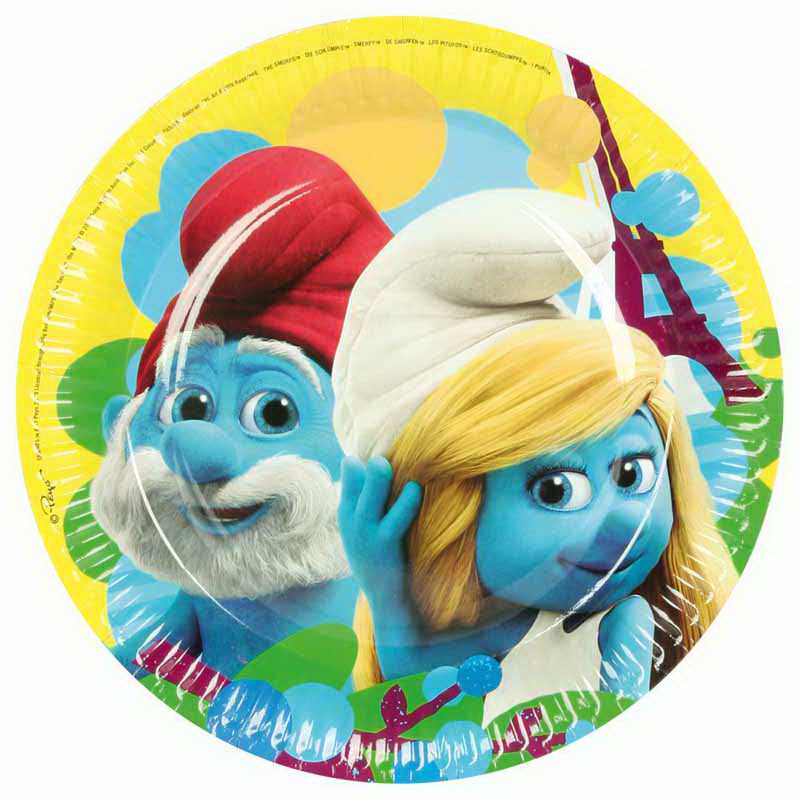 Smurfs paper plates