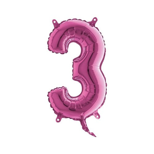 Foil balloon 14inch - 3 - Fuchsia