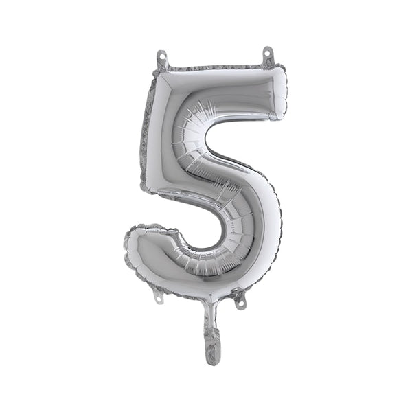Foil balloon 14 inch - 5 - Silver