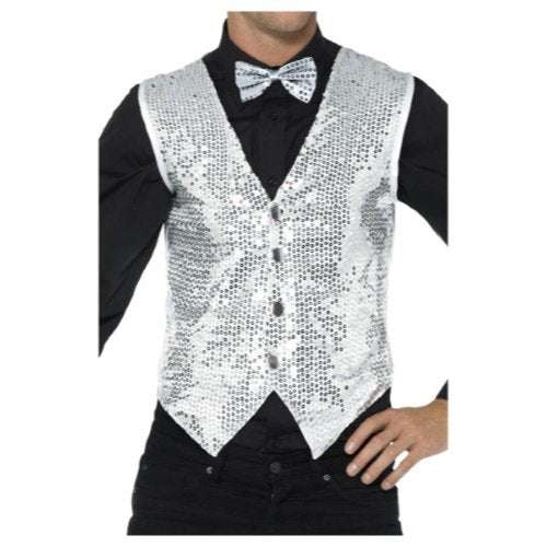 Sequin Waistcoat, Silver