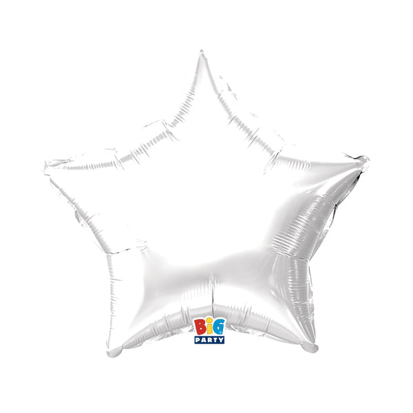 Foil balloon Star White Metal