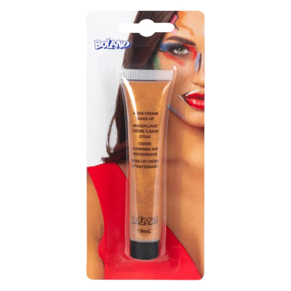 Tube aqua cream face paint gold