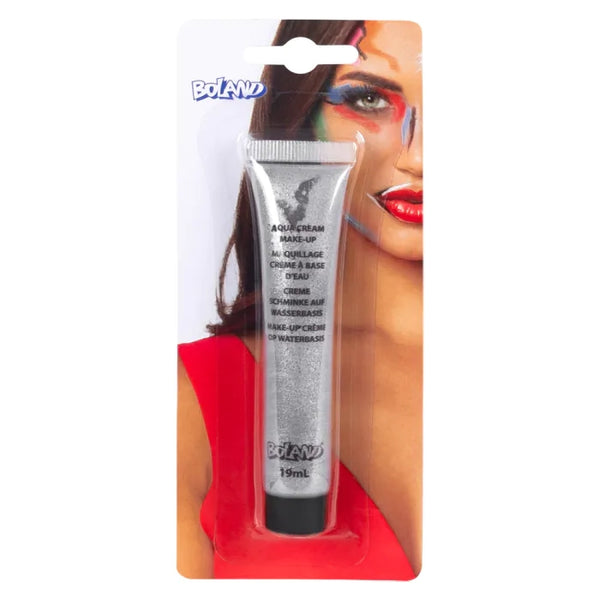 Tube aqua cream face paint silver