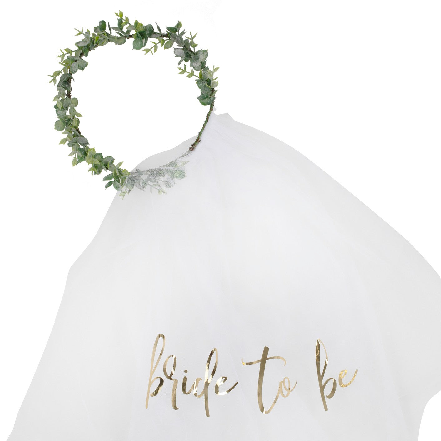 Botanical Hen - Eucalyptus Bridal Crown with Veil