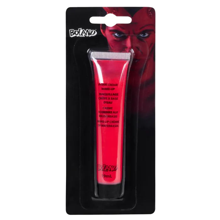 Tube aqua cream face paint red