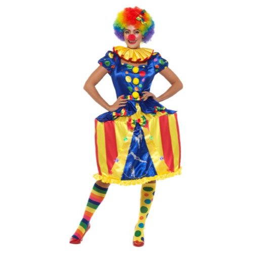 Deluxe Light Up Carousel Clown Costume, Multi-Colo