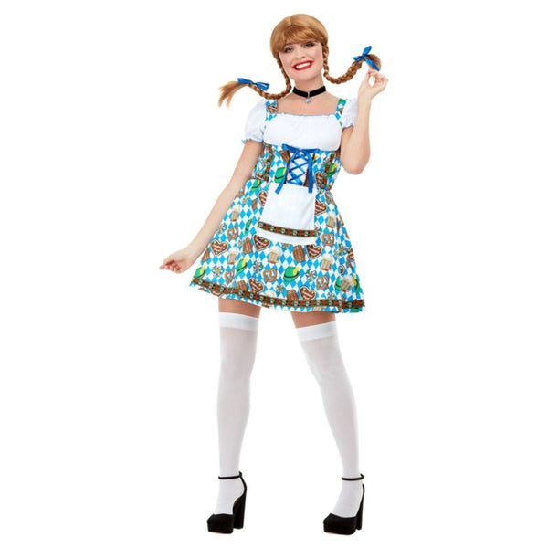 Oktoberfest Beer Maiden Costume, Blue - S