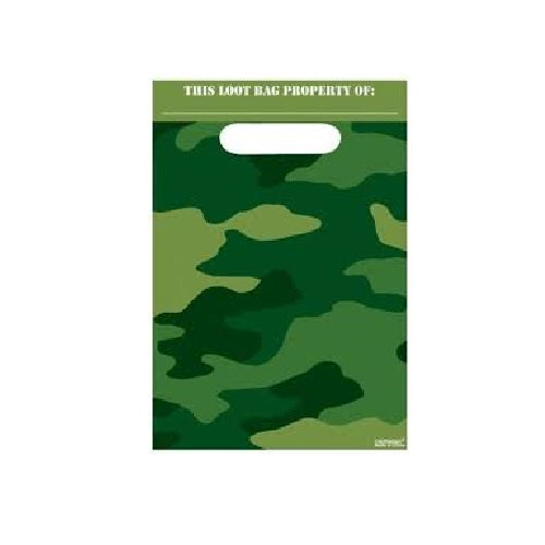 Army Camouflage Loot Bags 6.5 cm