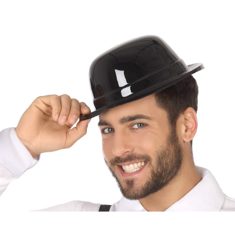 BOWLER HAT PVC BLACK