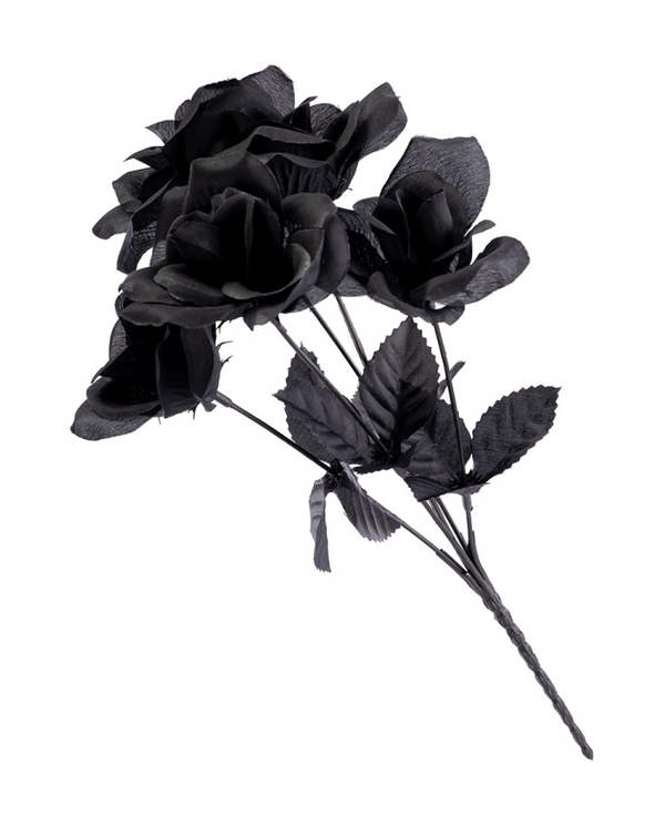 Black plastic roses