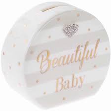 Money Box Mad Dots Grey Baby