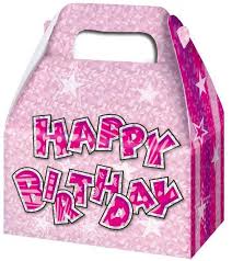 Happy Birthday Party Boxes. Pink