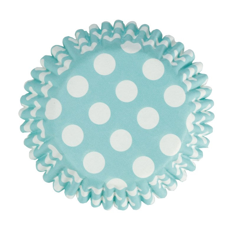 Acqua Polka Dot Cupcake Cases white