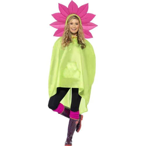 Flower Party Poncho Green