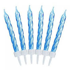 12 Blue pearlescent candles