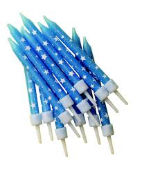12 Blue candles with stars
