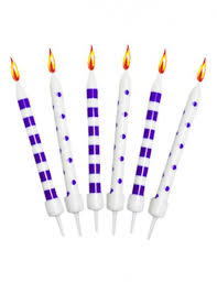 White candles with purple