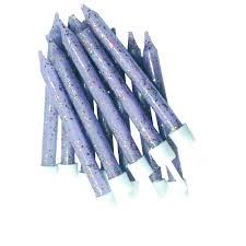 12 Lilac glitter candles