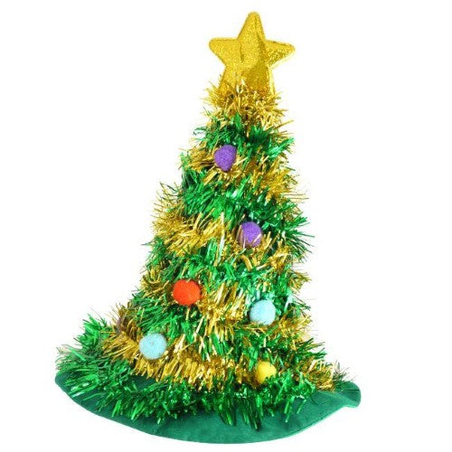 Tinsel Adult Christmas Tree Hat