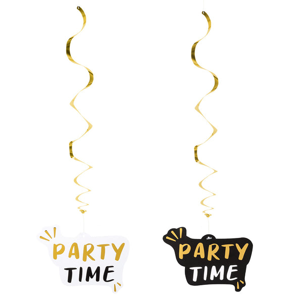 Decoration swirls 'Party Time' double sided