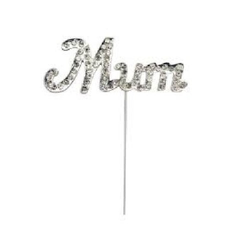 Diamante Mum on Silver Stem