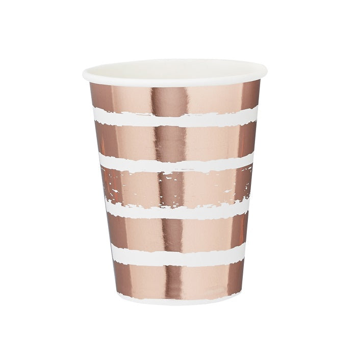 Rose Gold Striped Cups