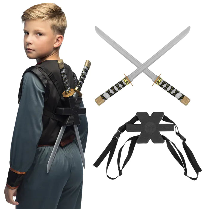 Set 2 ninja swords with holder