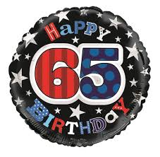 Balloon-Happy 65th Black and Red