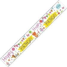 Banner Pink Bear Birthday