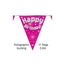 Birthday Pink Bunting 3.9m