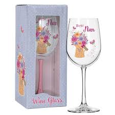 Gorgeous Best Nan Wine Glass Gift Boxed