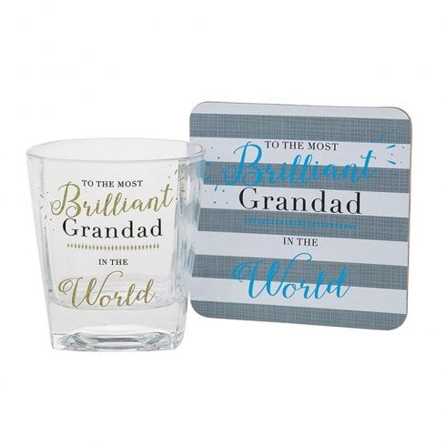 Grandad Glass Tumbler and Coaster