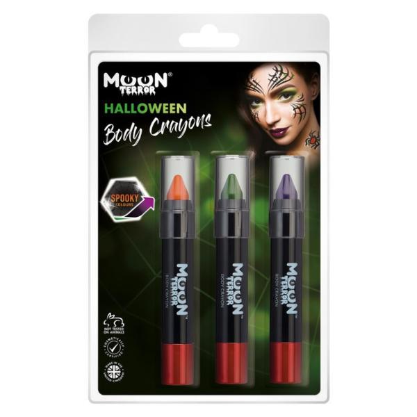 Body Crayons set of 3 Orange, Green and Purple