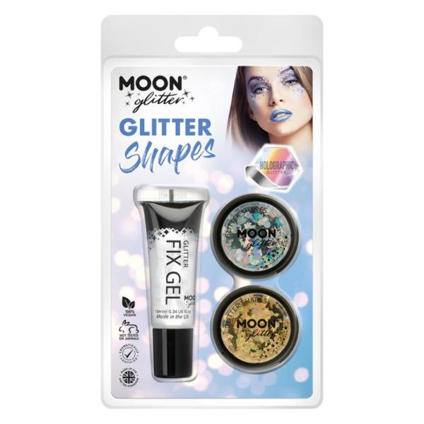 Glitter Shapes 2 Colors and Gel (Silver and Gold)